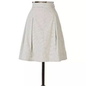 Anthropologie Trace Paper White Grey Flare Skirt 8
